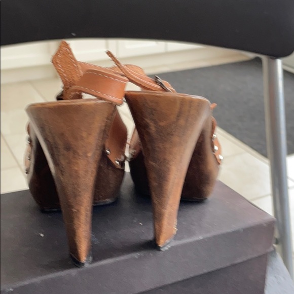 Miss Selfridge Tan Leather Heeled Sandals - Picture 5 of 5